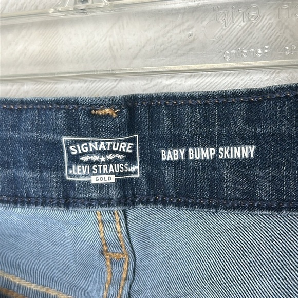 💙 🆕 LEVI Gold Label Women's Maternity Baby Bump Skinny Jeans large - Picture 7 of 9